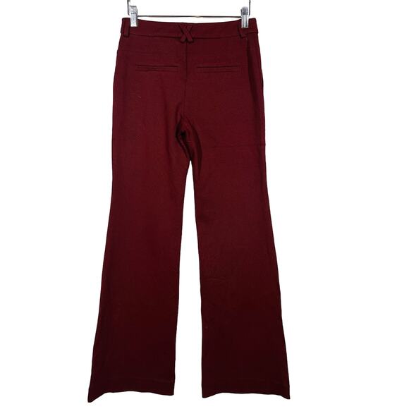 The Essential Trouser x Anthropologie Burgundy Red Straight Leg Thick Knit - 0 - Picture 1 of 5